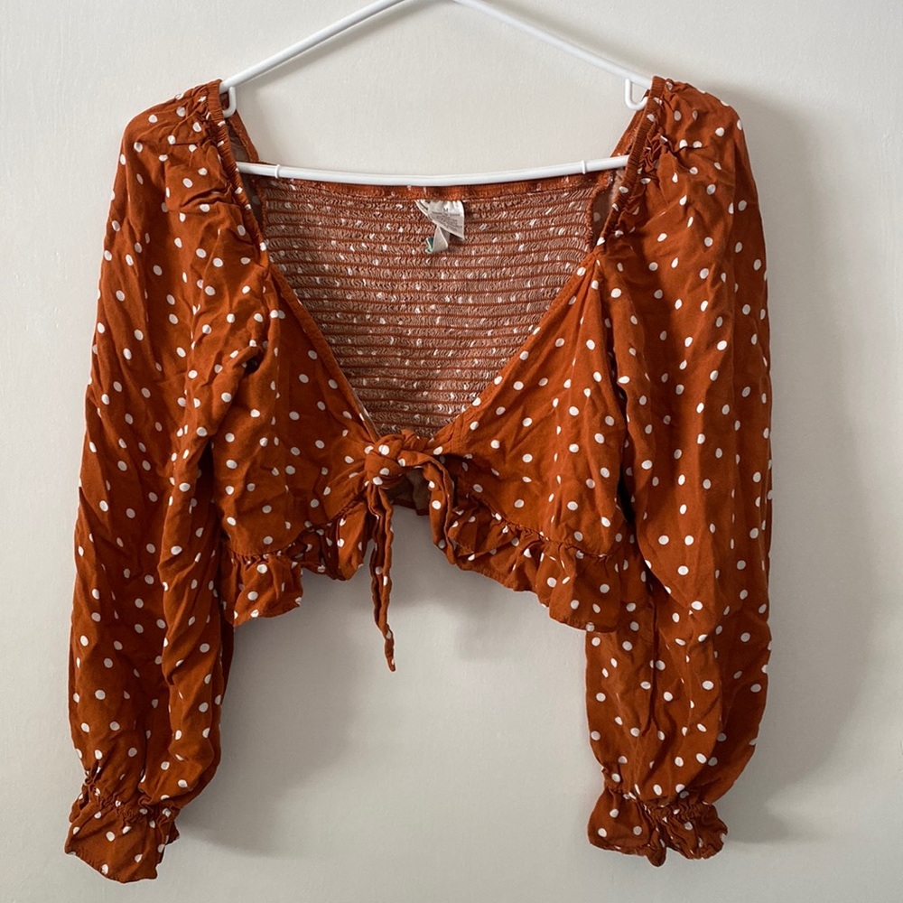 Mimi Chica crop top blouse with tie front
